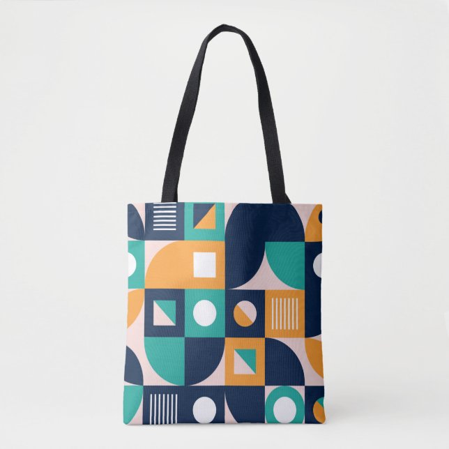 Tote Bag Modèle de composition de couleur géométrique avec  (Devant)