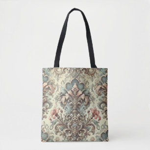 Tote Bag Modèle de Damas Floral victorien