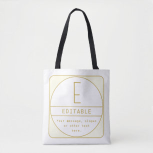 Tote Bag Modèle de design rétro-moderne modifiable en or et