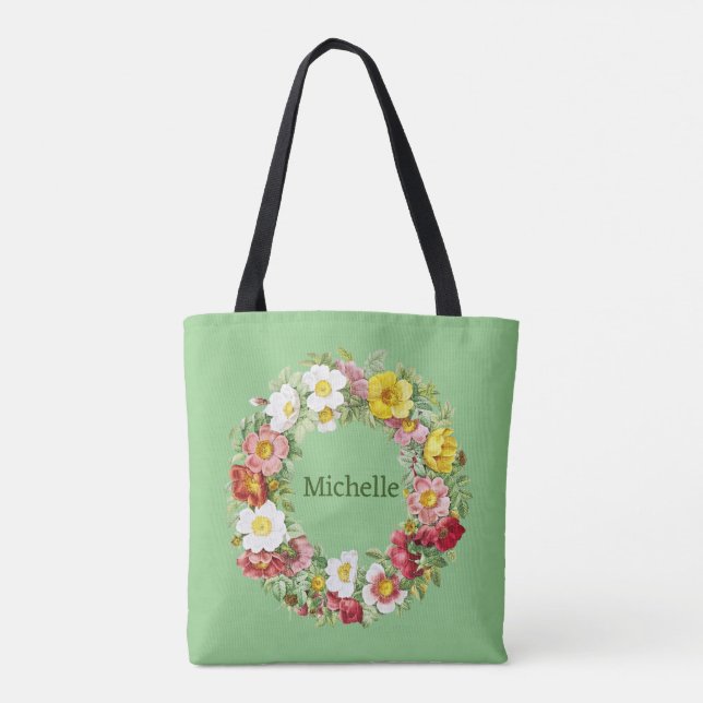 Tote Bag Modèle de germes floraux au printemps (Dos)