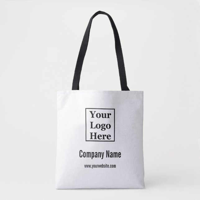 Tote Bag Modèle de l'entreprise Noir et Blanc votre logo ic (Devant)