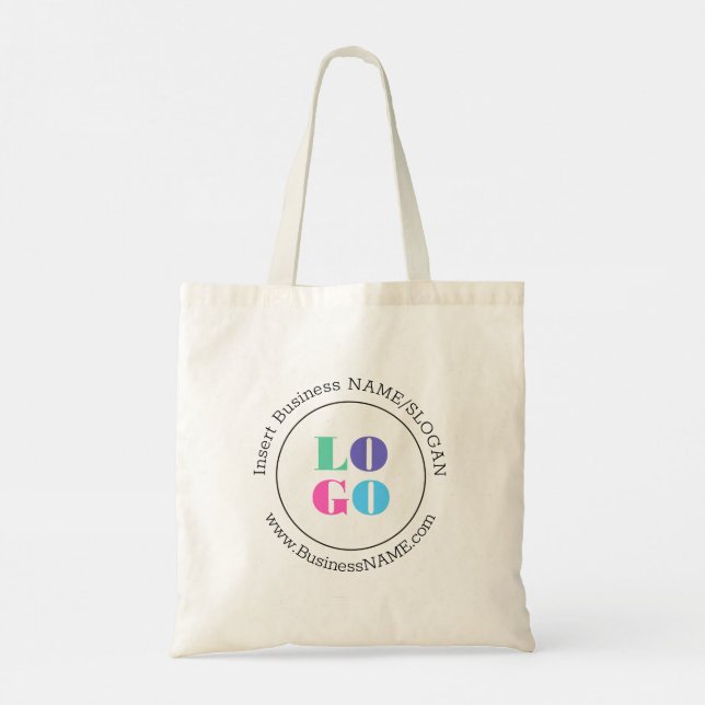 Tote Bag Modèle de logo rond avec nom d'entreprise simple e (Dos)