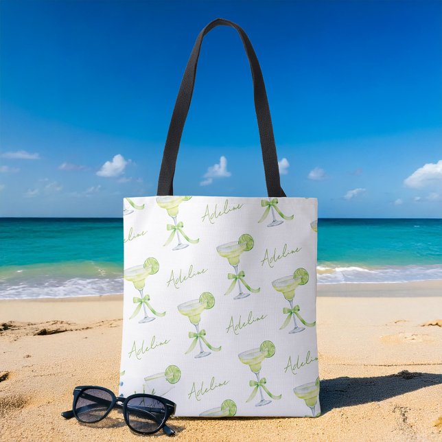 Tote Bag Modèle de Margarita avec nom personnalisé (Shown on a medium-sized tote bag)