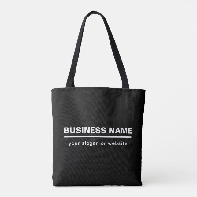 Tote Bag Modèle de nom d'entreprise moderne gras | B&W (Dos)