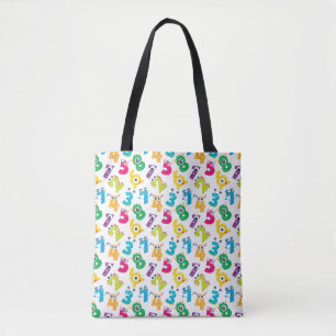 Tote Bag Modèle de nombres de monstre de maths drôle