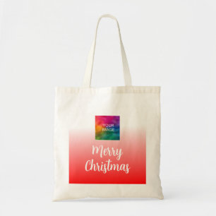 Tote Bag Modèle de photo ou de logo de Joyeux Noël manuscri