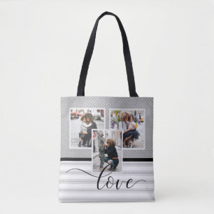 Tote Bag Modèle de photo personnalisé "Amour"