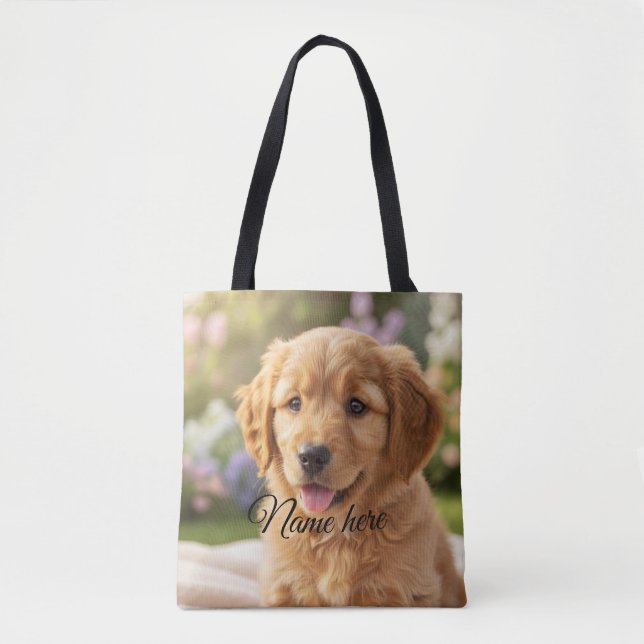 Tote Bag Modèle de photo simple et minimal de nom d'animal  (Devant)