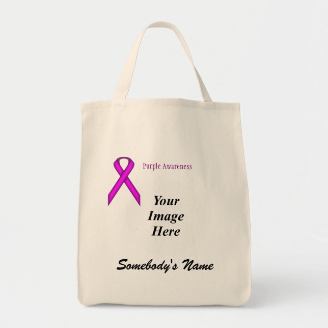 Tote Bag Modèle de ruban standard violet par Kenneth Yoncic (Devant)