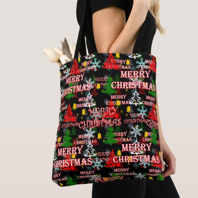 Tote Bag Modèle de texte décoratif Joyeux Noël  (Créateur téléchargé)