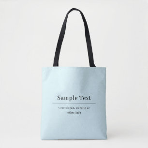 Tote Bag Modèle de texte simple et élégant Bleu Clair