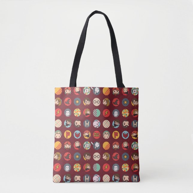 Tote Bag Modèle d'icônes de dessin animé Harry Potter (Devant)