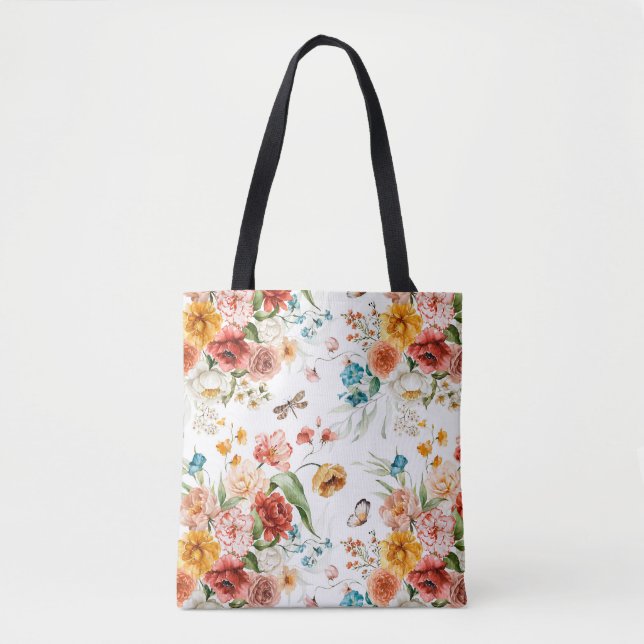 Tote Bag Modèle floral du jardin (Devant)