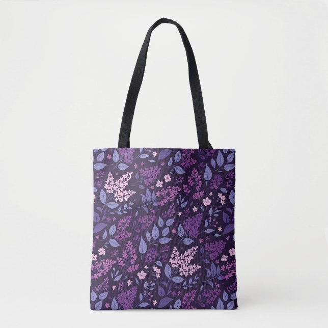 Tote Bag Modèle floral Lilac dynamique (Devant)