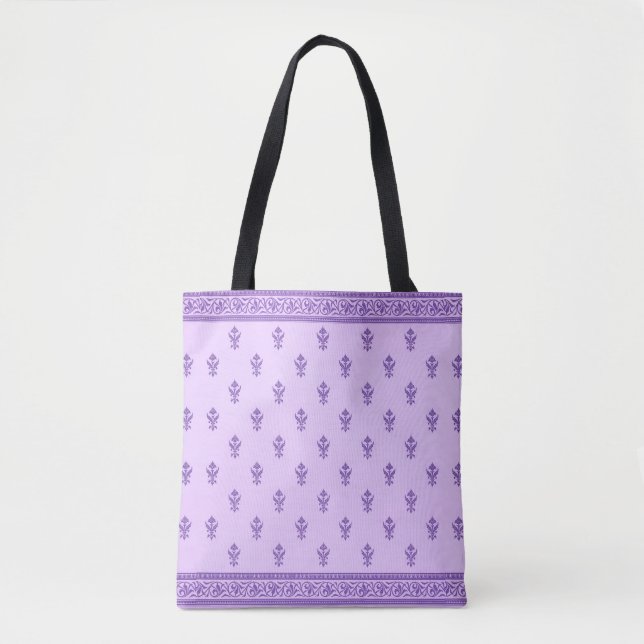 Tote Bag Modèle Floral pourpre (Devant)