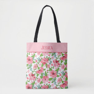 Tote Bag Modèle floral rose féminin