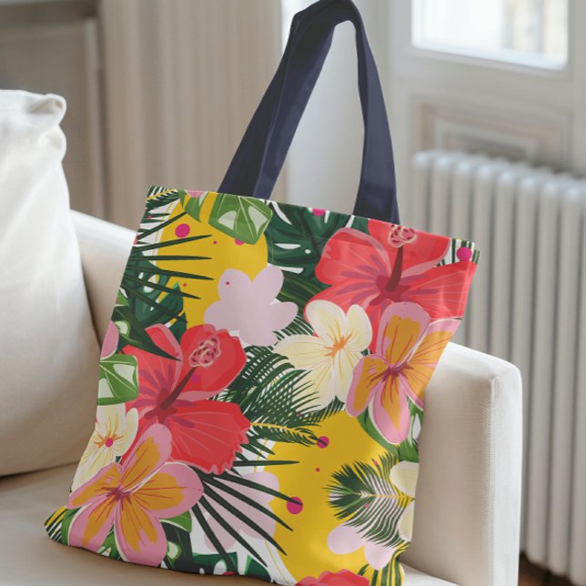 Tote Bag Modèle floral tropical vibre (Créateur téléchargé)