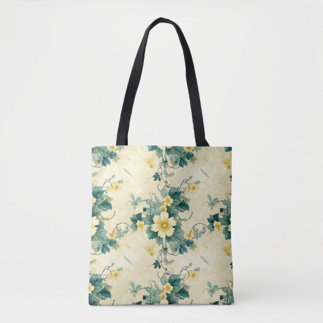 Tote Bag Modèle floral vintage (4) (Devant)
