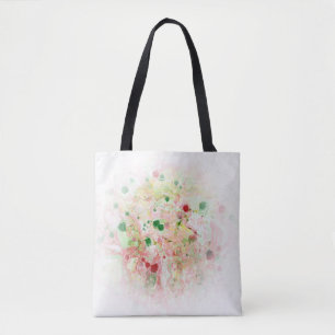 Tote Bag Modèle moderne Abstrait rose rouge jaune vert
