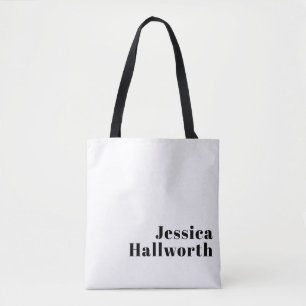 Tote Bag Modèle Tot Rétro Moderne Minimaliste Nom ou Entrep