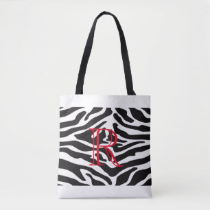 Tote Bag Modèle Zèbre noir sur n'importe quelle couleur ave