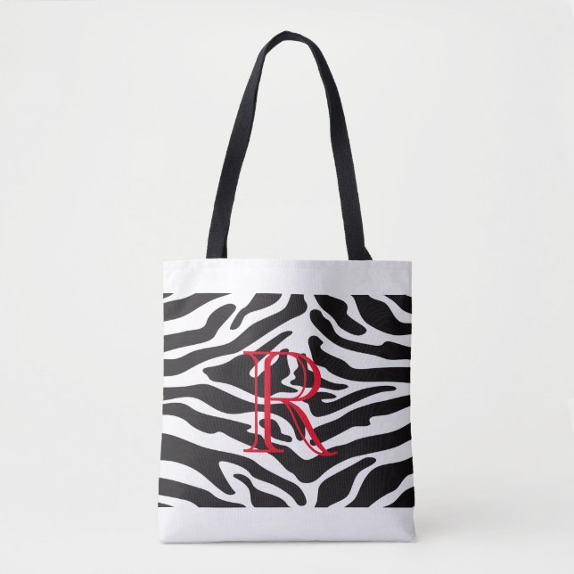 Tote Bag Modèle Zèbre noir sur n'importe quelle couleur ave (Devant)