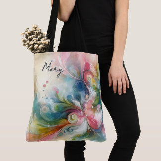 Tote Bag Modern Abstract Butterfly Spring Colors
