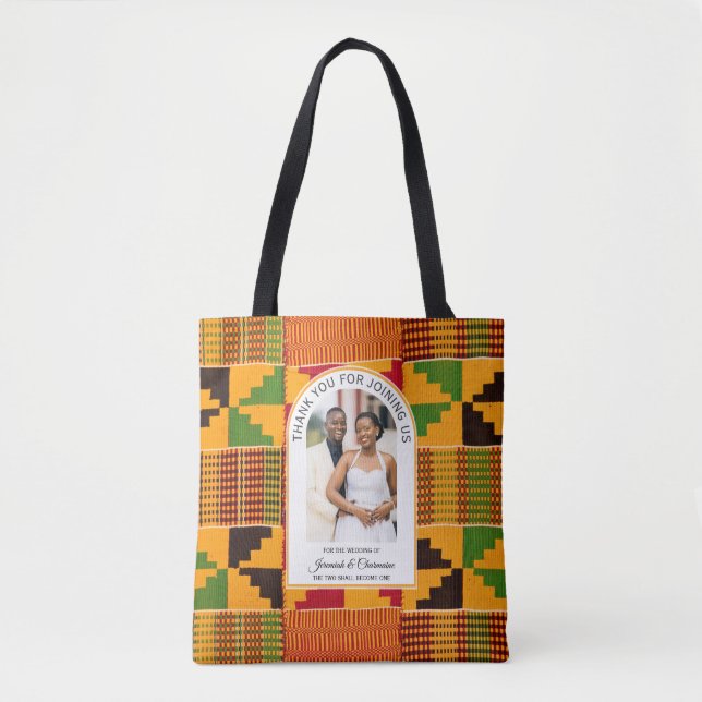 Tote Bag Modern African Ghana Kente WEDDING Guest Favor (Devant)
