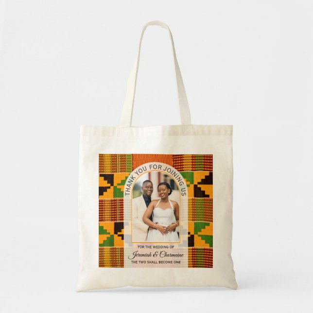 Tote Bag Modern African Ghana Kente WEDDING Guest Favor (Devant)