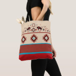 Tote Bag Modern American Native Influenced Pattern Monogram<br><div class="desc">This design features a pattern influenced by Native Americans.

Bold colors and beautiful,  typical patterns combined with a modern style make it a real eye-catcher.

Easy to personalize.</div>