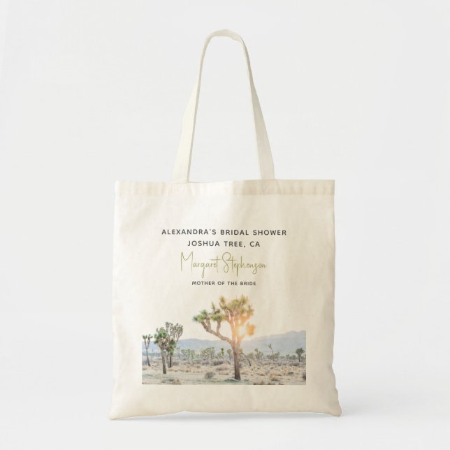 Tote Bag Modern Boho Desert Joshua Tree Bridal Shower Favor (Devant)