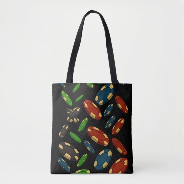 Tote Bag "Modern Casino Chips 3D Art Design" (Devant)
