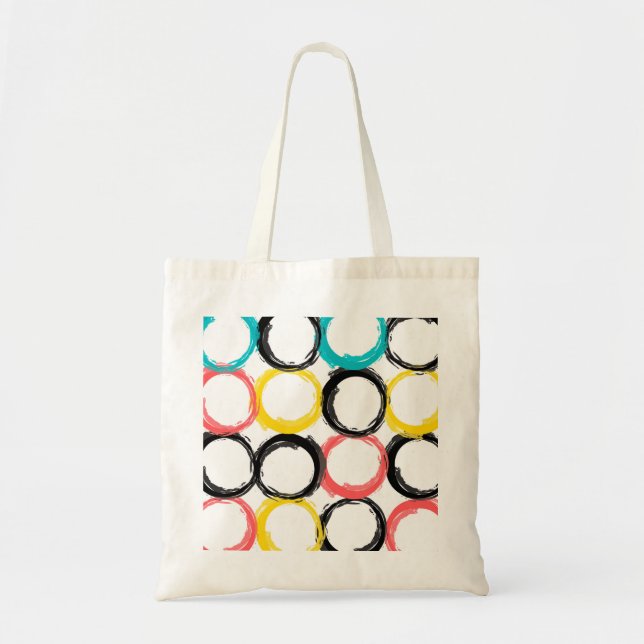 Tote Bag Modern, colorful, cool, unique, trendy circles (Devant)