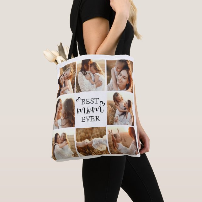 Tote Bag Modern Elegant Custom Family Photo Gift for Mom (De près)