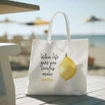 Tote Bag Modern Funny Lemon Yellow Quote<br><div class="desc">Modern Funny Lemon Yellow Quote</div>