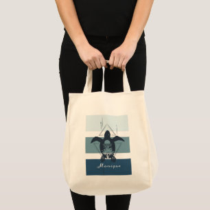 Tote Bag Modern Geometric Turtle Personalized