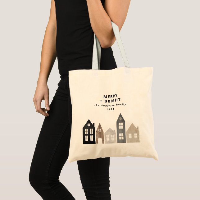 Tote Bag Modern Japan Christmas Nordic houses stylish (Devant (produit))