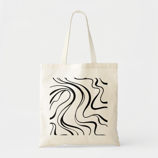 Tote Bag Modern Minimalist Organic Fluid Line Art Aesthetic (Devant)