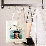 Tote Bag Modern photo Graduation<br><div class="desc">Celebrate your graduate with this personalized Graduation Tote Bag — a stylish and practical keepsake perfect for senior year and beyond. Featuring a custom photo, class year, school name, and graduate’s name, along with the playful “She did it!” script and graduation cap graphic, this tote makes a thoughtful gift or...</div>