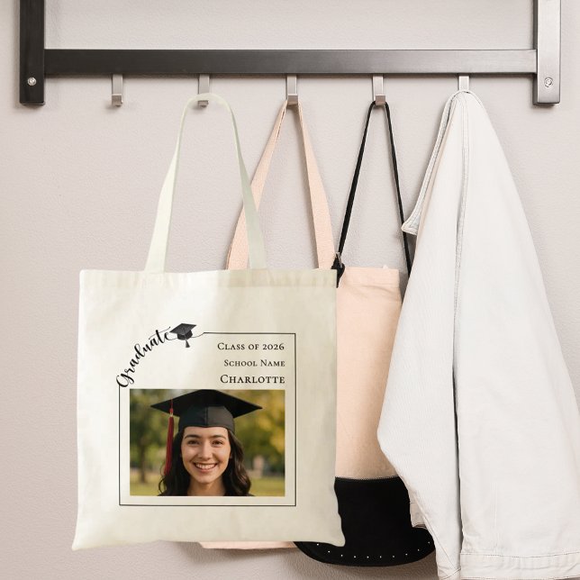 Tote Bag Modern photo senior Graduate (Créateur téléchargé)