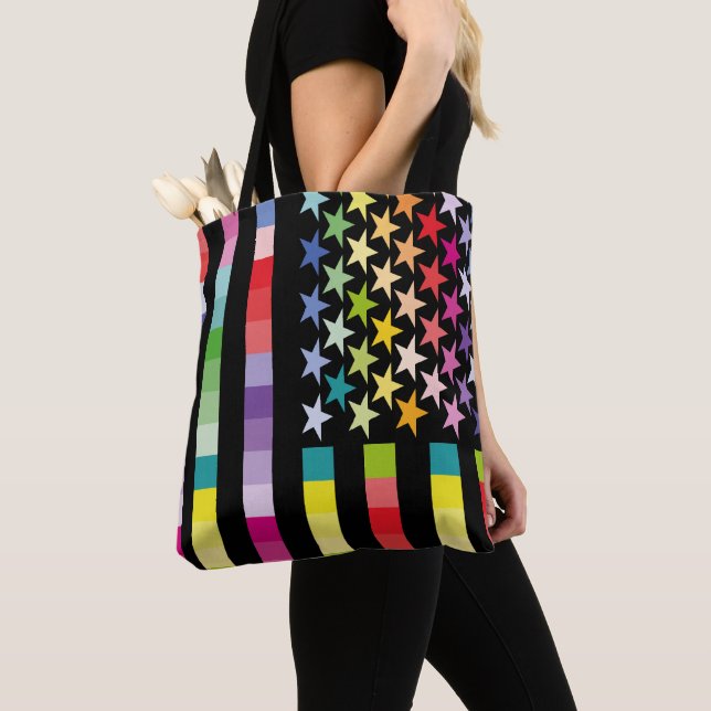 TOTE BAG MODERN VERSION MULTICOLOR USA/EEUU FLAG MASANSER (De près)