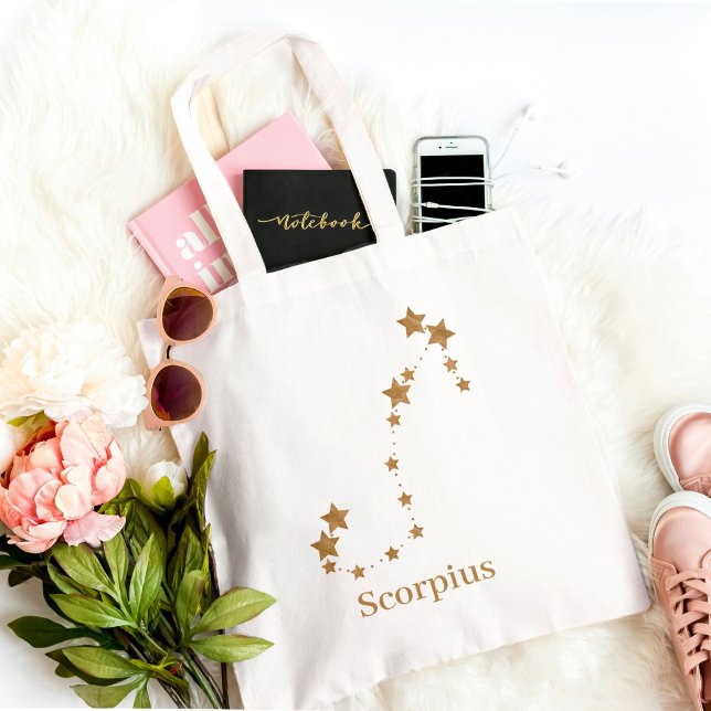 Tote Bag Modern Zodiac Sign Gold Scorpius | Element Water  (Créateur téléchargé)