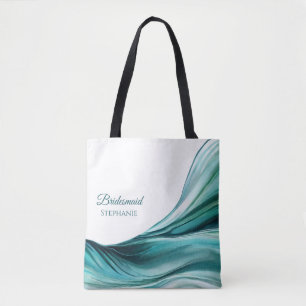Tote Bag Moderne Abstrait-Émeraude Vert-Demoiselle d'Honneu