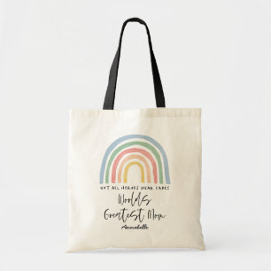 Tote Bag Moderne aquarelle arc-en-ciel maman merci cadeau