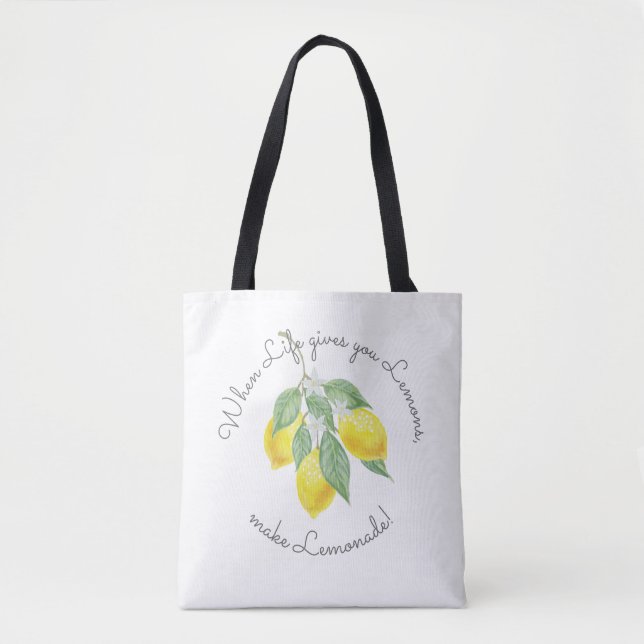 Tote Bag Moderne Boho Lemon Monogrammed Faveur (Devant)