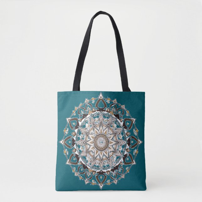 Tote Bag Moderne Celestial Mandala tendance Boho Spirituel (Devant)
