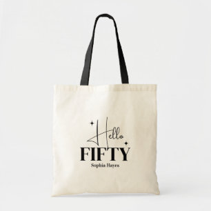 Tote Bag Moderne Chic Bonjour Cinquante 50e Anniversaire Pe