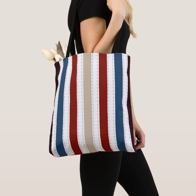 Tote Bag  Moderne Chic Rayé   (De près)