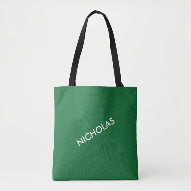 Tote Bag Moderne Chic Vous L'Appelez Personnalisé Vert (Devant)