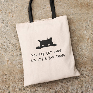 Tote Bag Moderne Cuisine Amusante Chat Lady Chat Maman